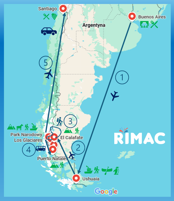 Mapa_Patagonia i Ziemia Ognista Natura i Kultura